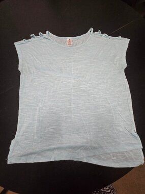 Active Life Women's Spring Water Blue Cutout Shoulder Top Size XL